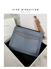 Cute Women Dark Pink Vegan Leather Card Holders Slim KeyChain Card Wallet Zip Change Wallet For Women