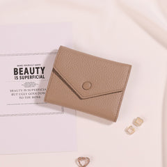 Cute Women Envelope Dark Blue Leather Small Wallet Billfold Envelope Small Wallet For Ladies