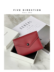 Cute Women Envelope Dark Blue Leather Small Wallet Billfold Envelope Small Wallet For Ladies