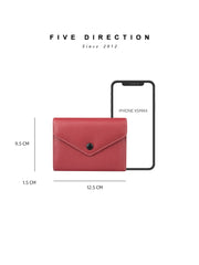 Cute Women Envelope Dark Blue Leather Small Wallet Billfold Envelope Small Wallet For Ladies