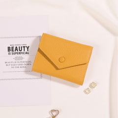 Cute Women Envelope Dark Blue Leather Small Wallet Billfold Envelope Small Wallet For Ladies