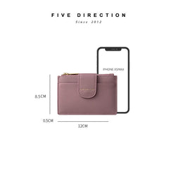 Cute Women Skin Pink Vegan Leather Slim Card Wallet Card Holder Wallet Change Wallet For Women