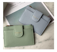 Cute Women Green Vegan Leather Slim Card Wallet Card Holder Wallet Change Wallet For Women