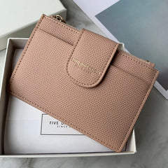 Cute Women Skin Pink Vegan Leather Slim Card Wallet Card Holder Wallet Change Wallet For Women