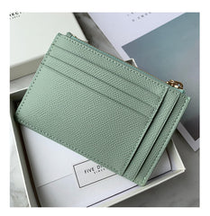Cute Women Dark Green Vegan Leather Slim Card Wallet Card Holder Wallet Change Wallet For Women