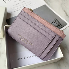 Cute Women Purple Vegan Leather Slim Card Holders Small Card Wallet Card Holder Credit Card Holder For Women