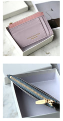 Cute Women Purple Vegan Leather Slim Card Holders Small Card Wallet Card Holder Credit Card Holder For Women