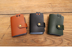 Cute Women Brown Leather Card Holder Credit Card Wallet Bear Multi Card Wallet For Women