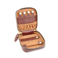 Cute Women Blue Leather Small Jewelry Organizer Mini Jewelry Portable Jewelry Storage Box For Women