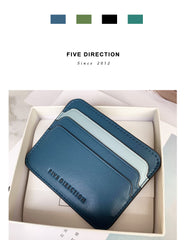 Cute Women Green Vegan Leather Card Holders Slim Card Wallet Minimalist Credit Card Holder For Women
