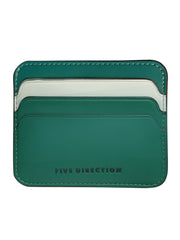 Cute Women Green Vegan Leather Card Holders Slim Card Wallet Minimalist Credit Card Holder For Women
