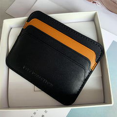 Cute Women Green Vegan Leather Card Holders Slim Card Wallet Minimalist Credit Card Holder For Women