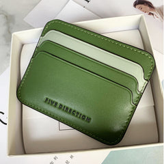 Cute Women Green Vegan Leather Card Holders Slim Card Wallet Minimalist Credit Card Holder For Women