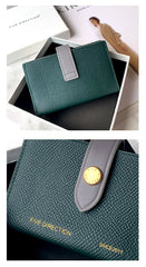 Cute Women Pink Small Leather Card Holders Slim Card Wallet Green Credit Card Holder For Women
