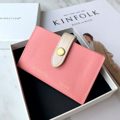 Cute Women Pink Small Leather Card Holders Slim Card Wallet Green Credit Card Holder For Women