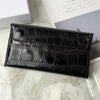 Cute Women Red Vegan Leather Long Wallet Crocodile Pattern Card Holder Clutch Wallet For Women