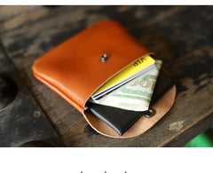 Cute Women Leather Card Holder Coin Purse Minimalist Coin Wallet For Women