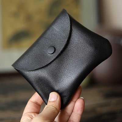 Cute Women Coffee Leather Card Holder Coin Purse Minimalist Coin Wallet For Women