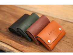 Cute Women Tan Leather Card Holders Coin Wallet Multi Card Wallet For Women