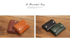 Cute Women Tan Leather Card Holders Coin Wallet Multi Card Wallet For Women