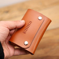 Cute Women Tan Leather Card Holders Coin Wallet Multi Card Wallet For Women