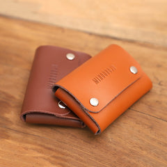 Cute Women Tan Leather Card Holders Coin Wallet Multi Card Wallet For Women