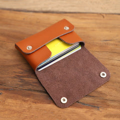 Cute Women Tan Leather Card Holders Coin Wallet Multi Card Wallet For Women