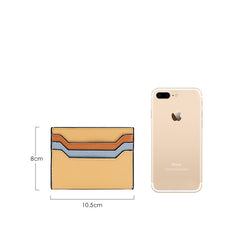 Cute Women Green Leather Card Holder Contrast Color Card Wallet Card Holder Credit Card Holder For Women