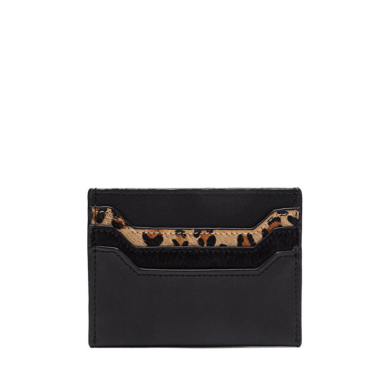 Cute Women Green Leather Card Holder Contrast Color Card Wallet Card Holder Credit Card Holder For Women