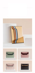 Cute Women Leather Card Holder Contrast Color Card Wallet Card Holder Credit Card Holder For Women