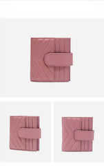 Cute Women Pink Leather Card Holder Small Card Wallet Card Holder Small Wallet Credit Card Holder For Women