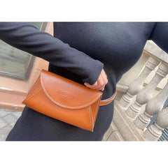 Cute Women Leather Fanny Pack Black MIni Leather Sling Bag Small Waist BAG FOR WOMEN