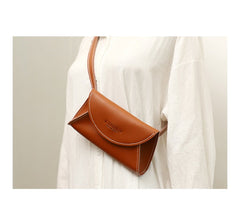 Cute Women Leather Fanny Pack Black MIni Leather Sling Bag Small Waist BAG FOR WOMEN