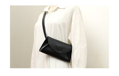 Cute Women Leather Fanny Pack Black MIni Leather Sling Bag Small Waist BAG FOR WOMEN