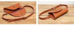 Cute Women Leather Fanny Pack Black MIni Leather Sling Bag Small Waist BAG FOR WOMEN