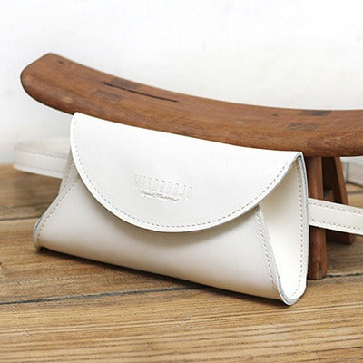 Cute Women Leather Fanny Pack White MIni - Open View