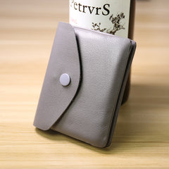 Cute Women Coffee Leather Mini Billfold Wallet Handmade Coin Wallets Slim Change Wallets For Women