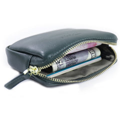 Cute Women Red Leather Mini Zip Billfold Wallet Coin Wallet Small Zip Change Wallets For Women