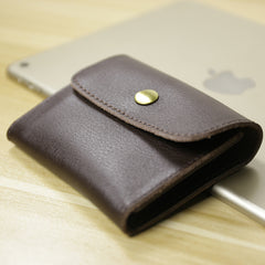 Cute Women Leather Mini Zip Coin Wallet Tan Change Wallets Slim Billfold Wallet For Women