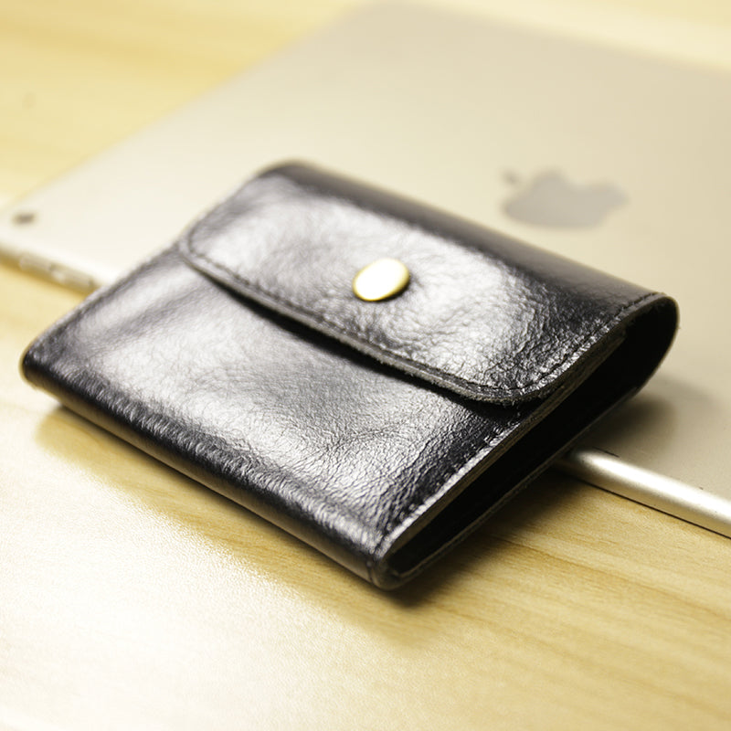 Cute Women Leather Mini Zip Coin Wallet Dark Coffee Change Wallets Slim Billfold Wallet For Women