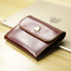 Cute Women Leather Mini Zip Coin Wallet Dark Coffee Change Wallets Slim Billfold Wallet For Women