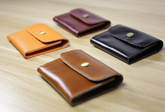 Cute Women Leather Mini Zip Coin Wallet Tan Change Wallets Slim Billfold Wallet For Women