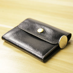 Cute Women Leather Mini Zip Coin Wallet Black Change Wallets Slim Billfold Wallet For Women