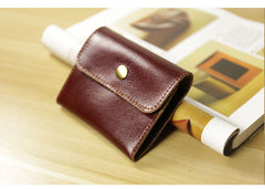 Cute Women Leather Mini Zip Coin Wallet Tan Change Wallets Slim Billfold Wallet For Women