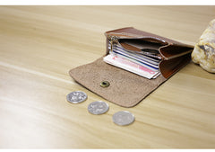 Cute Women Leather Mini Zip Coin Wallet Tan Change Wallets Slim Billfold Wallet For Women