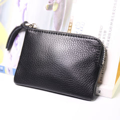 Cute Women Leather Mini Zip Coin Wallet Pink Coin Wallets Small Slim Zip Change Wallet For Women