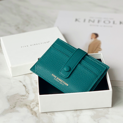 Cute Women Light Blue Vegan Leather Small Card Holder Card Wallets Slim Card Holders Credit Card Holder For Women