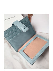 Cute Women Light Blue Vegan Leather Small Card Holder Card Wallets Slim Card Holders Credit Card Holder For Women