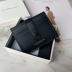 Cute Women Black Vegan Leather Small Card Holder Card Wallets Slim Card Holders Credit Card Holder For Women