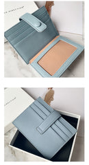 Cute Women Light Blue Vegan Leather Small Card Holder Card Wallets Slim Card Holders Credit Card Holder For Women